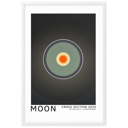 Moon framed matte paper poster