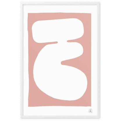 Pink blob framed matte paper poster