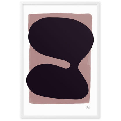 Purple blob framed matte paper poster