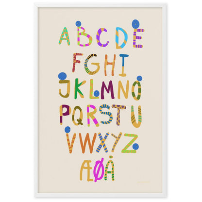 Fun Alphabet Framed Poster - Danish