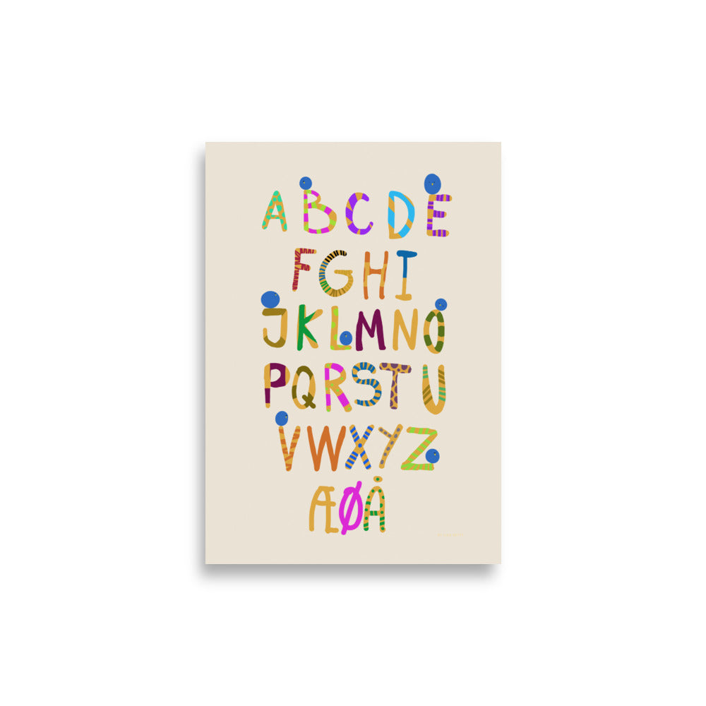 Fun Alphabet Poster - Danish - HiPosterShop