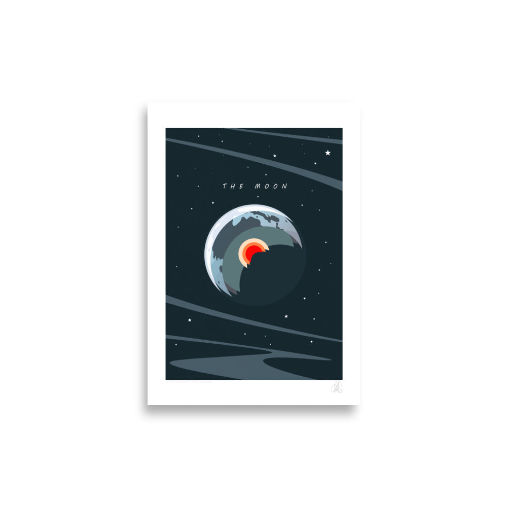 Moon with a cross-section Poster - HiPosterShop