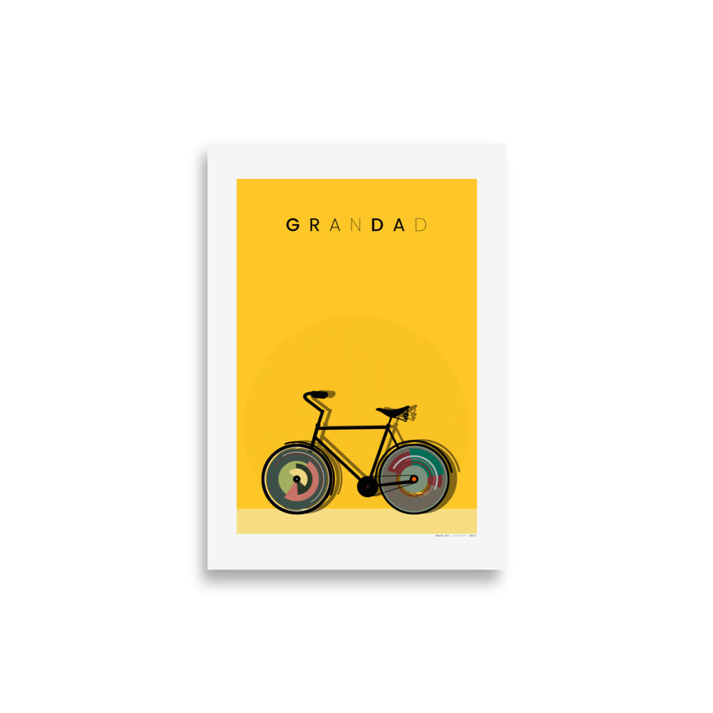 Grandad cycling poster - HiPosterShop