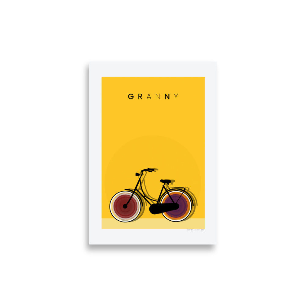 Granny Cycling Poster - HiPosterShop