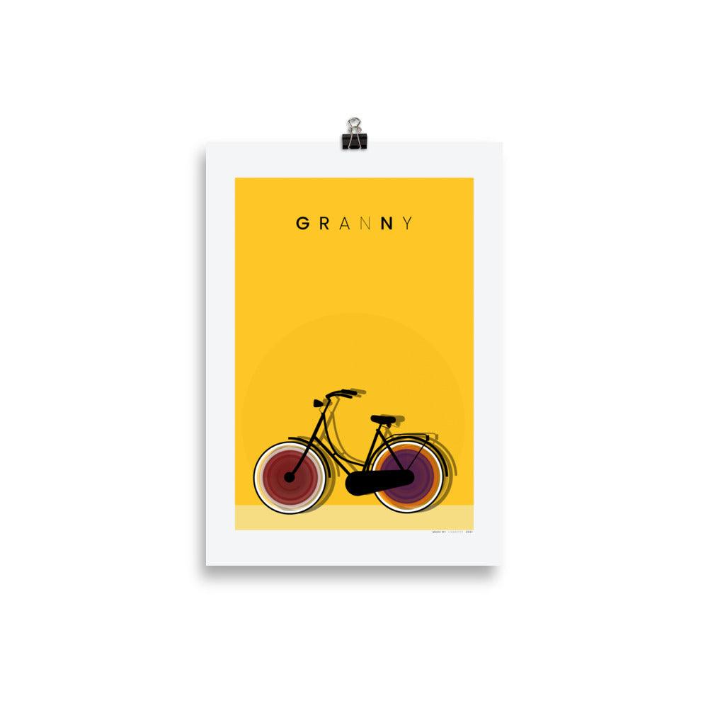 Granny Cycling Poster