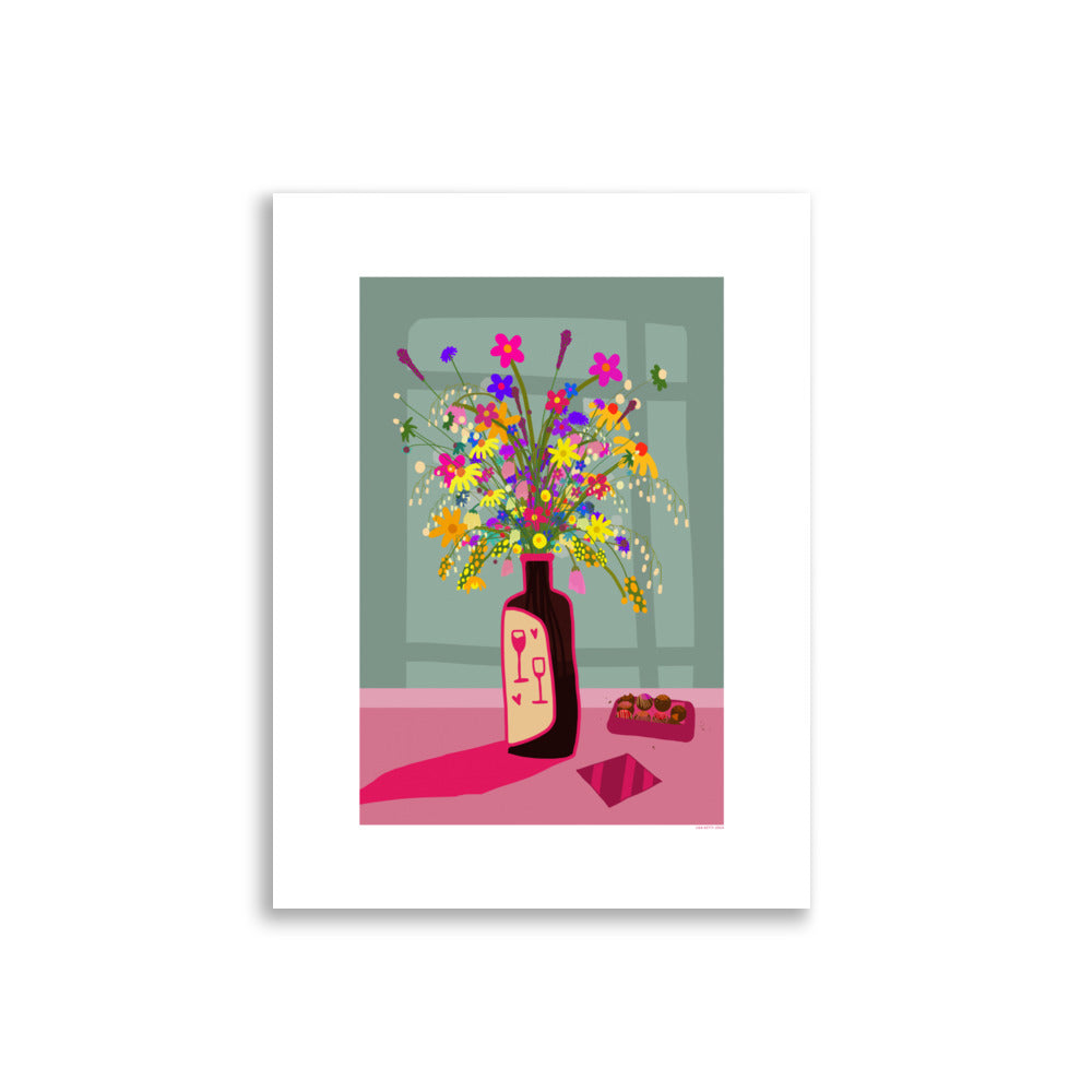 Flowers And Wine Poster - HiPosterShop
