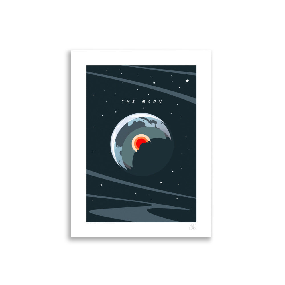 Moon with a cross-section Poster - HiPosterShop