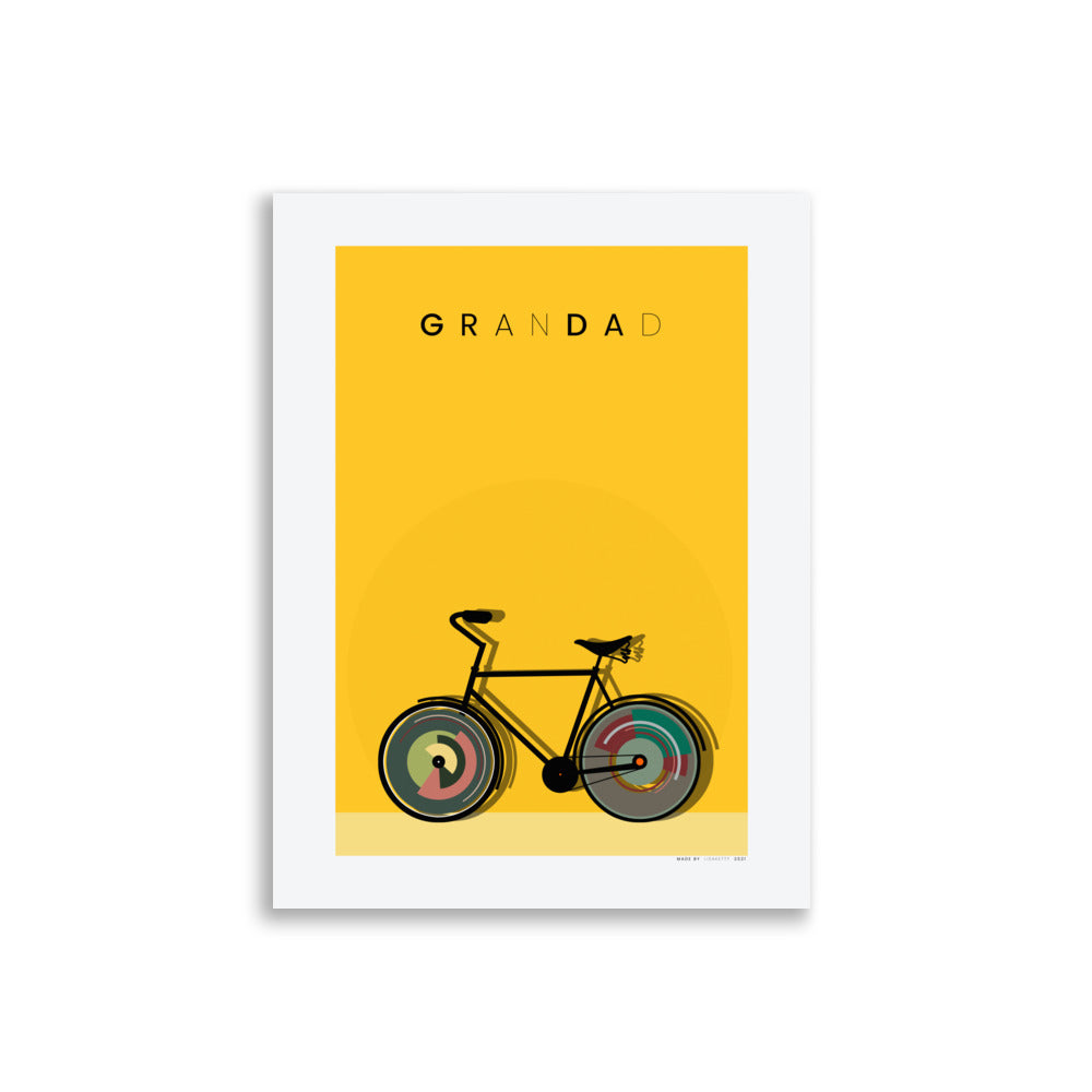 Grandad cycling poster - HiPosterShop