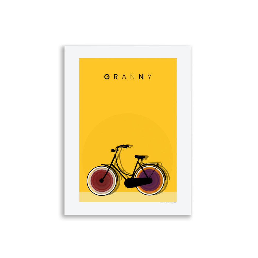 Granny Cycling Poster - HiPosterShop
