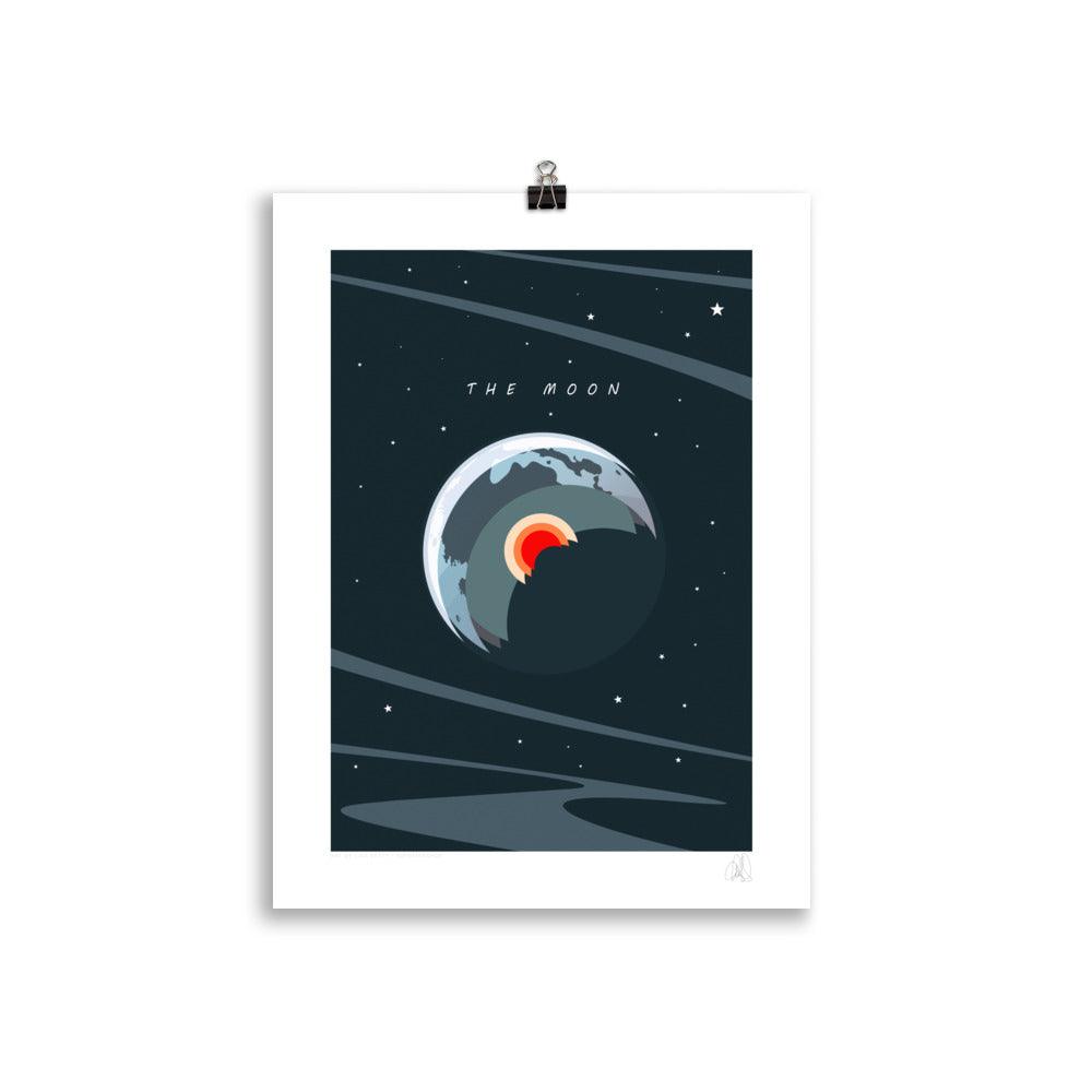 Moon with a cross section Poster | HiPosterShop