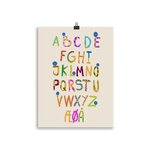 Fun Alphabet Poster - Danish | HiPosterShop