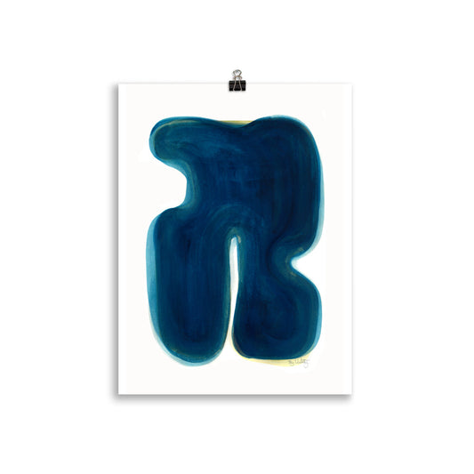 Blue with yellow Poster
