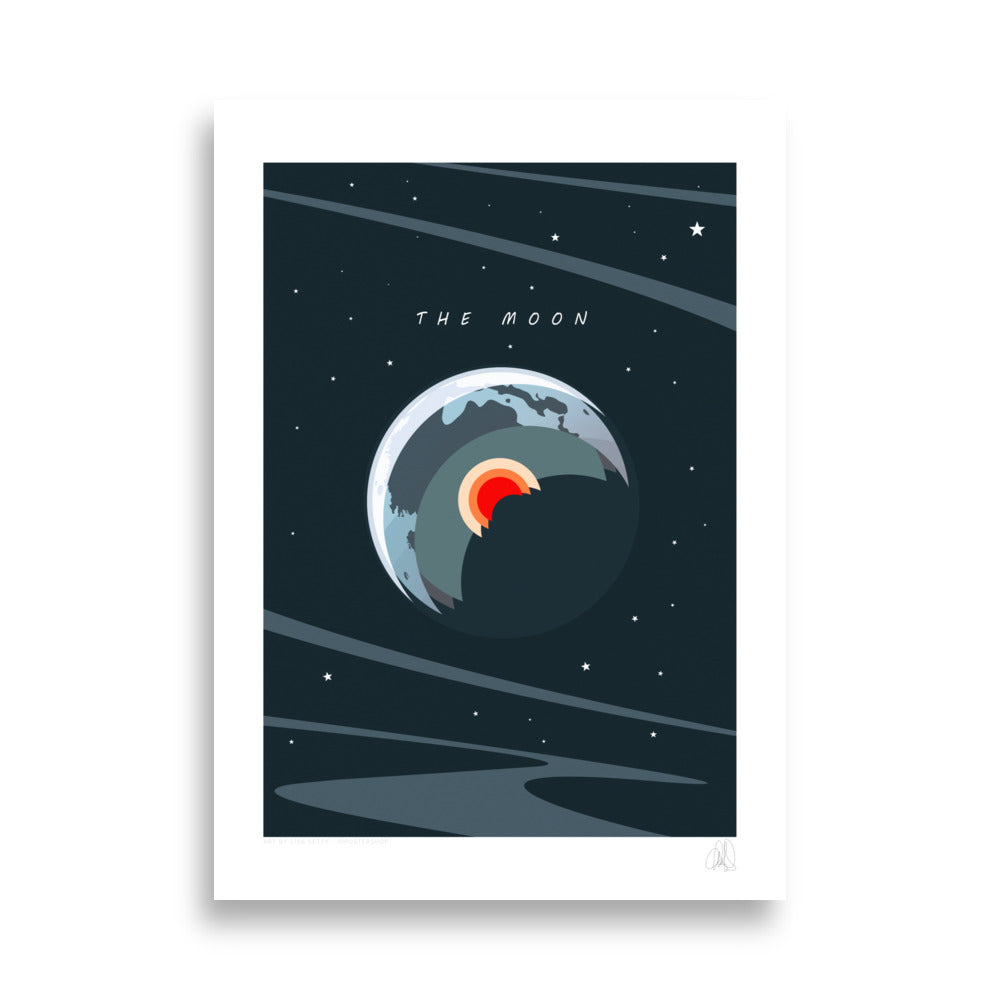 Moon with a cross-section Poster - HiPosterShop