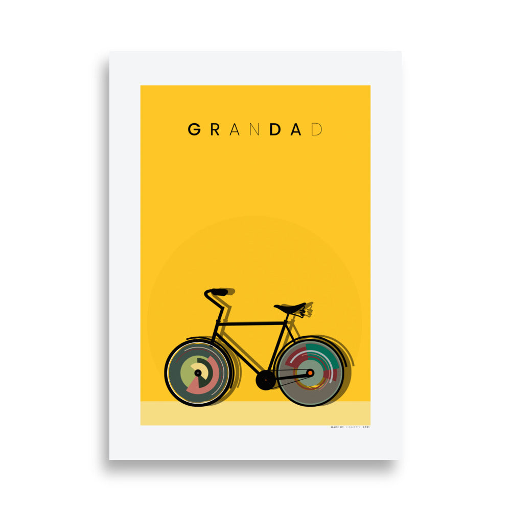Grandad cycling poster - HiPosterShop
