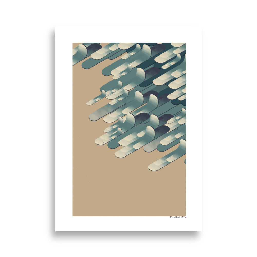 Isometric Waves Poster - HiPosterShop