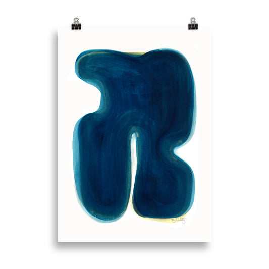 Blue with yellow Poster