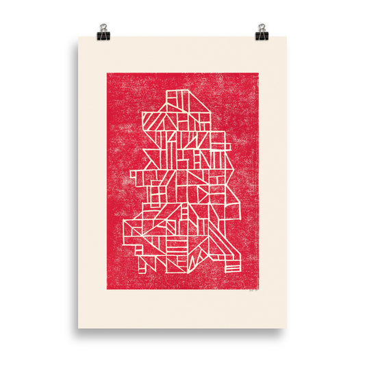 Sættekasse linoleum Poster