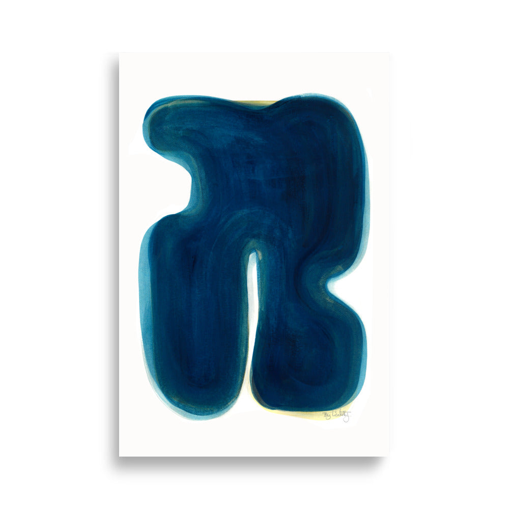 Blue with yellow Poster - HiPosterShop