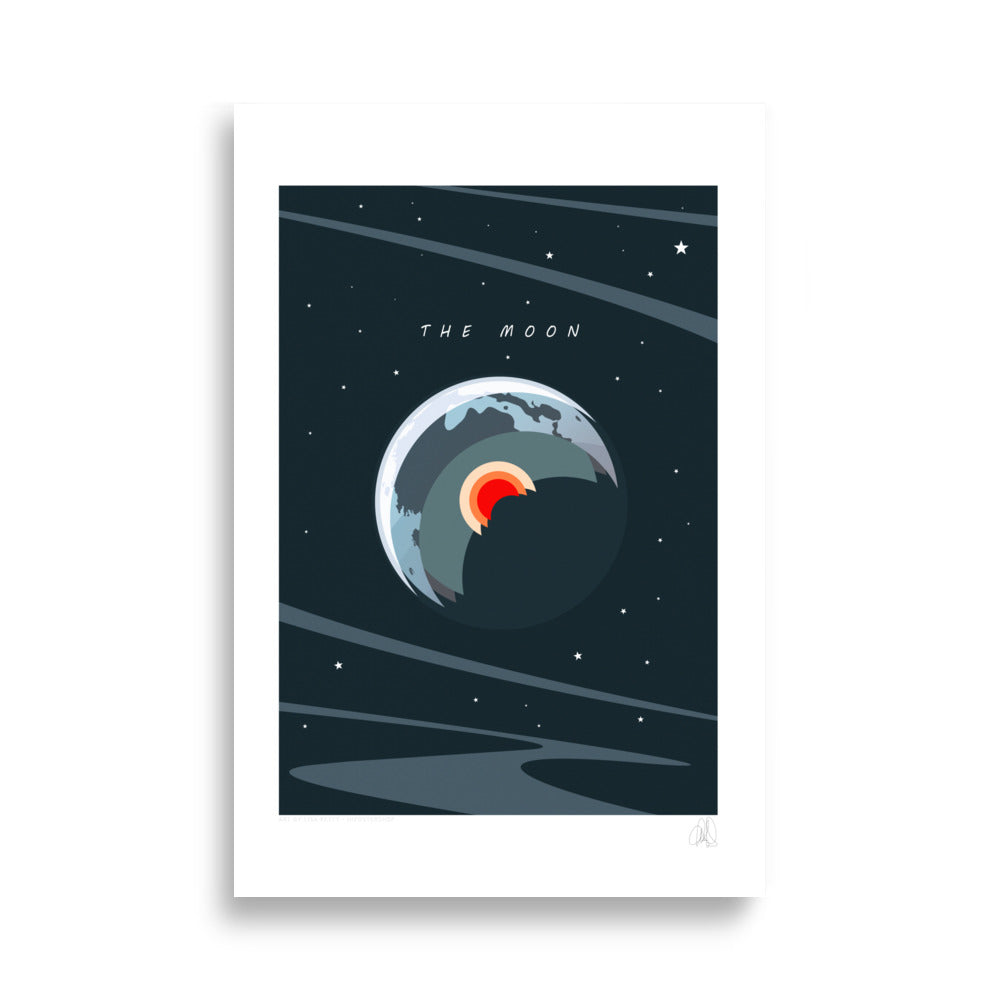 Moon with a cross-section Poster - HiPosterShop