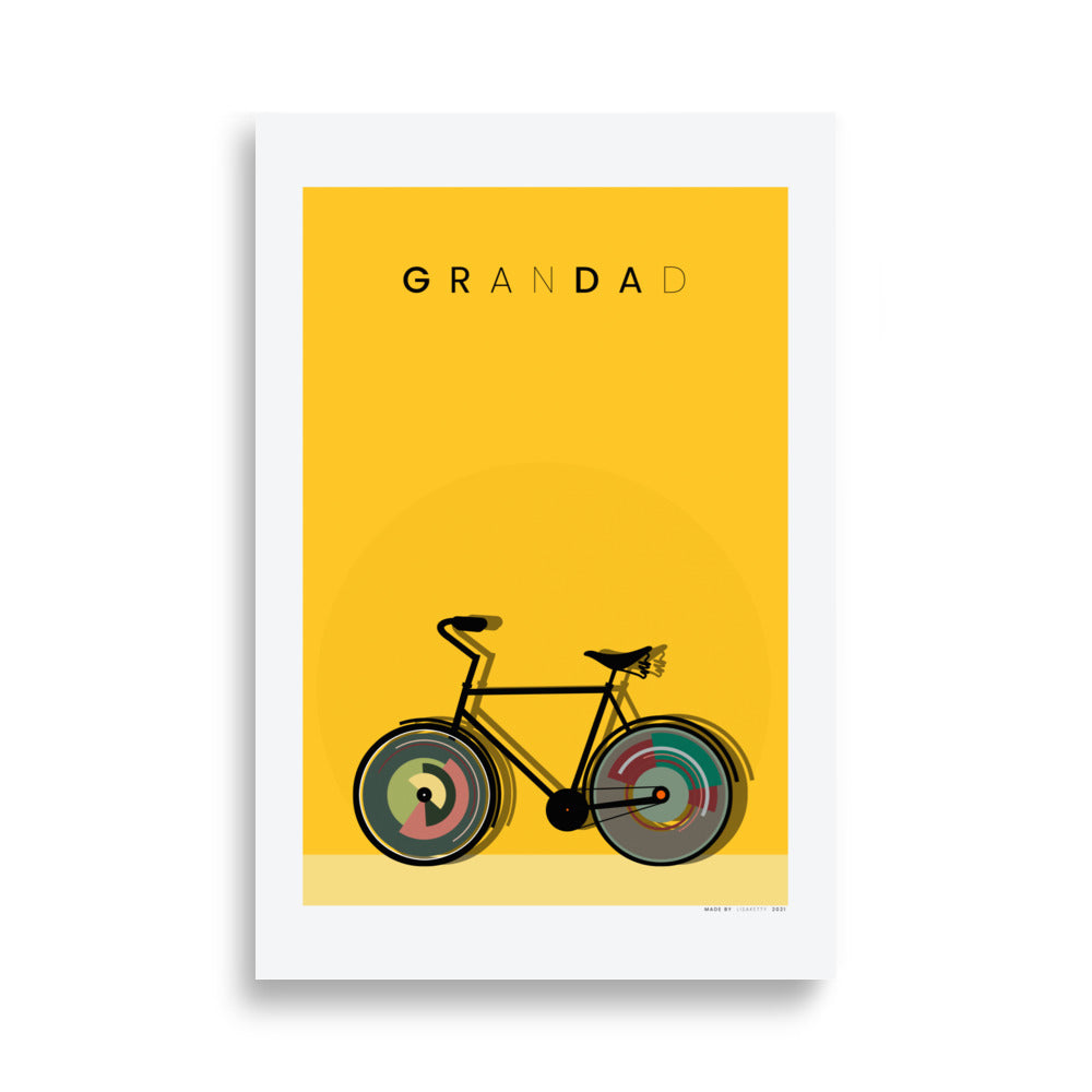 Grandad cycling poster - HiPosterShop