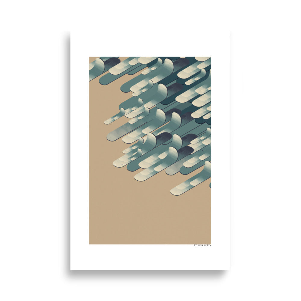 Isometric Waves Poster - HiPosterShop