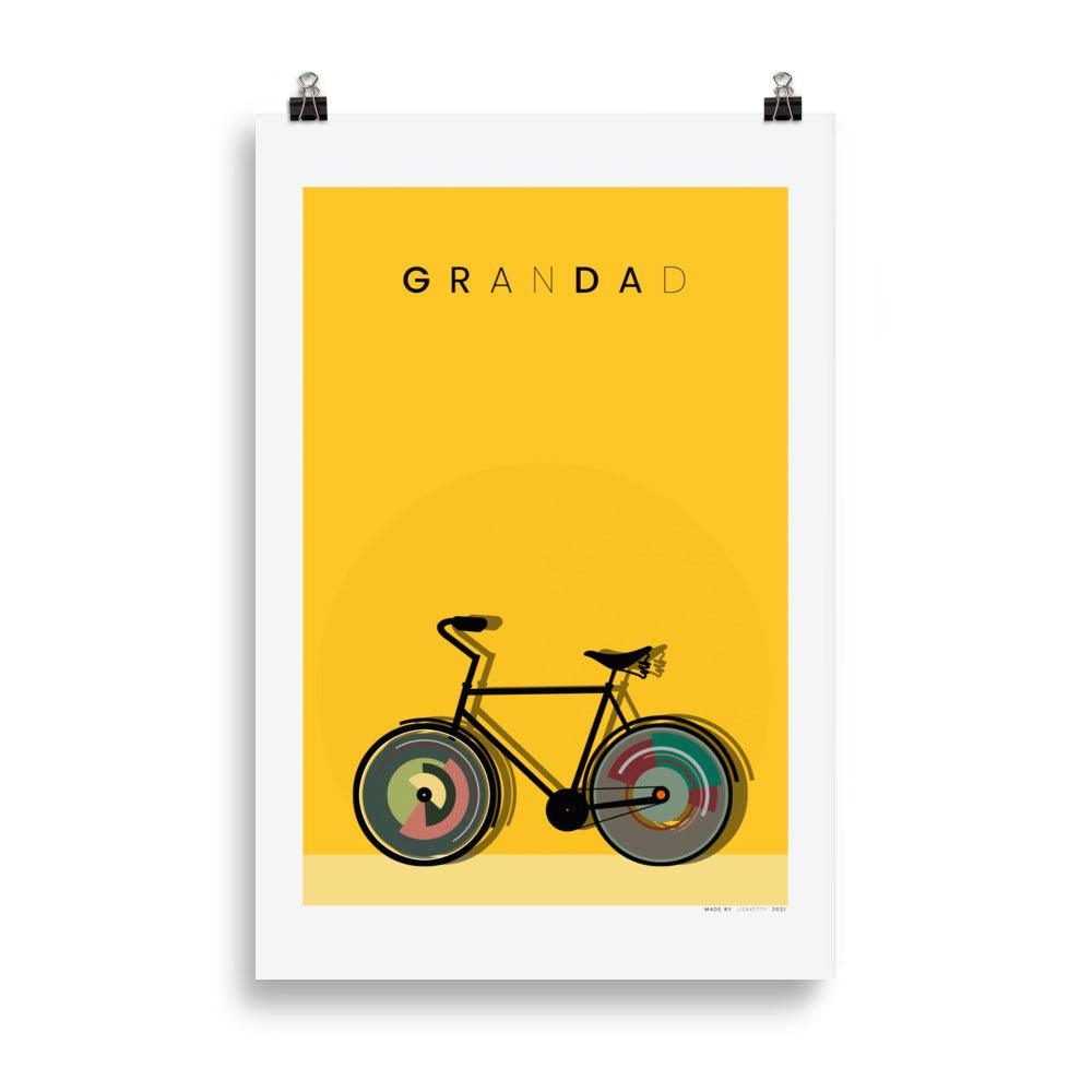Grandad cycling poster | HiPosterShop