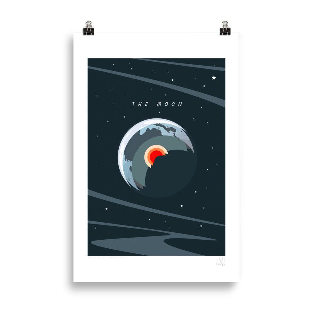 Moon with a cross section Poster | HiPosterShop