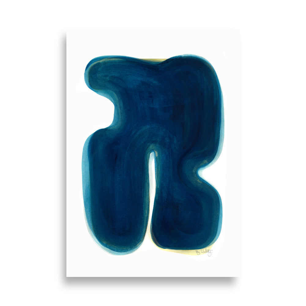 Blue with yellow Poster - HiPosterShop