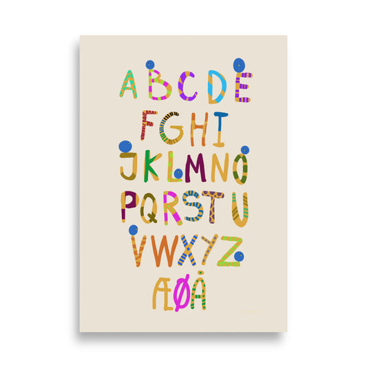Alphabet Poster Danish Letters