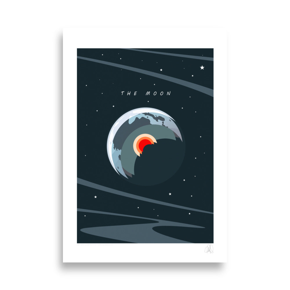 Moon with a cross-section Poster - HiPosterShop