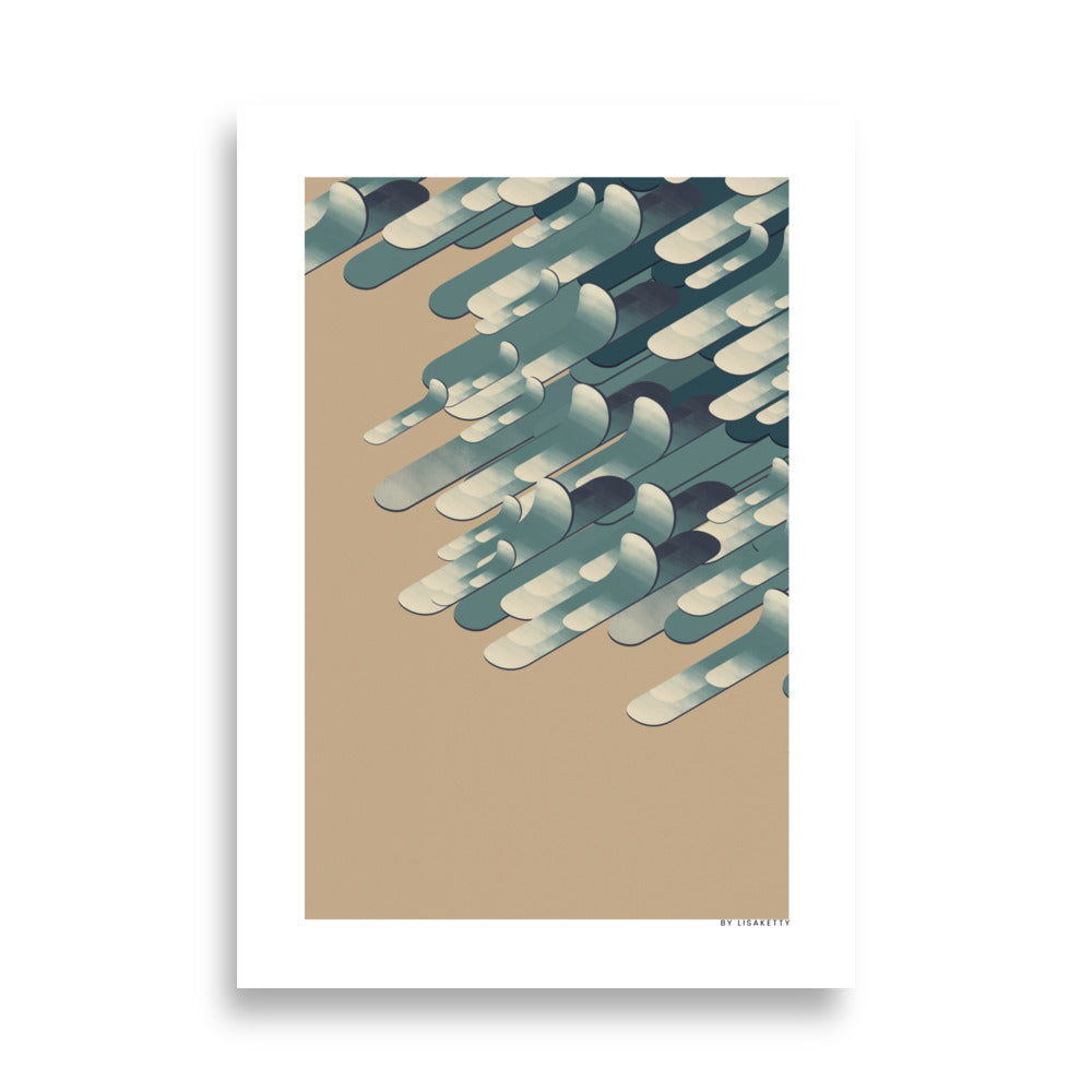Isometric Waves Poster - HiPosterShop