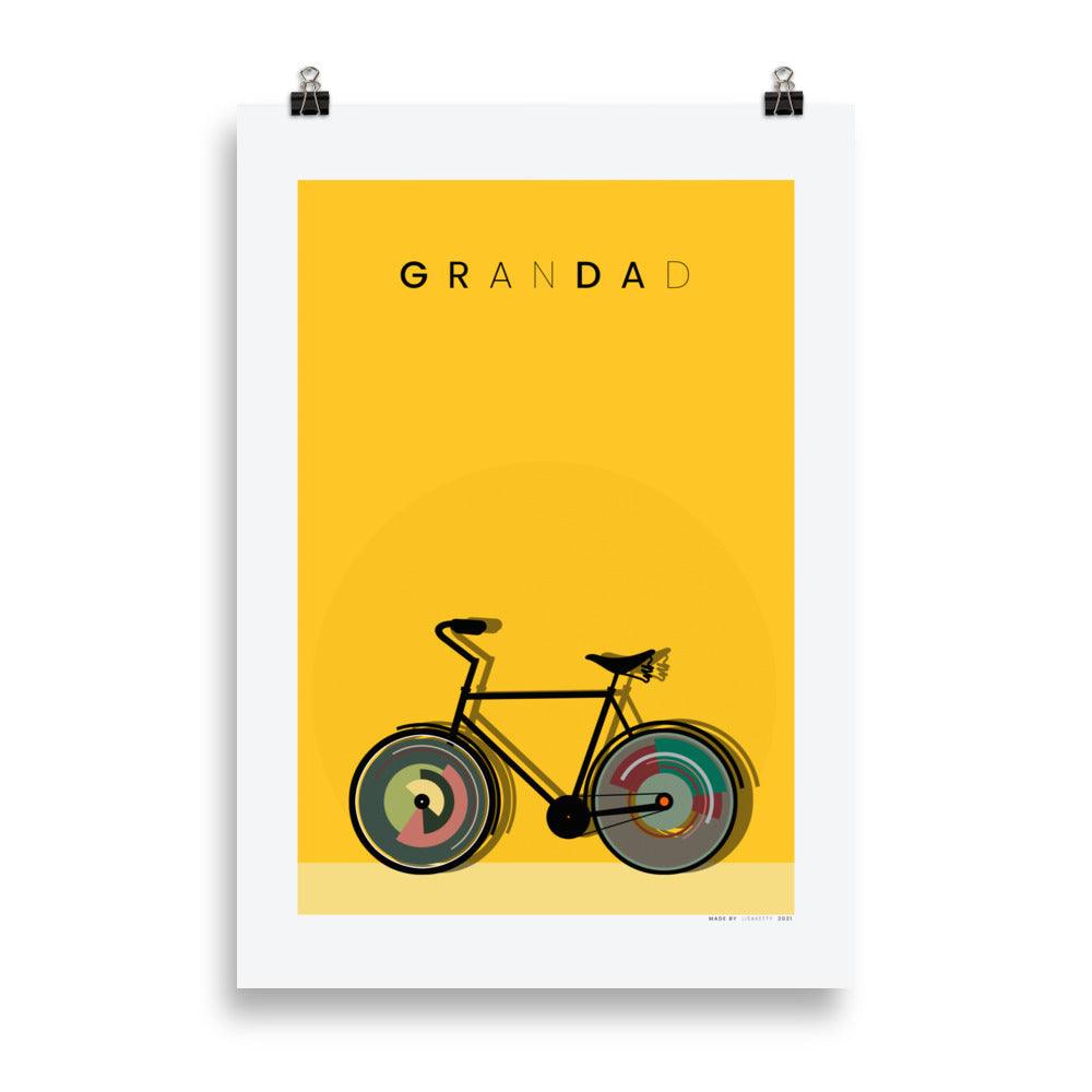 Grandad cycling poster | HiPosterShop
