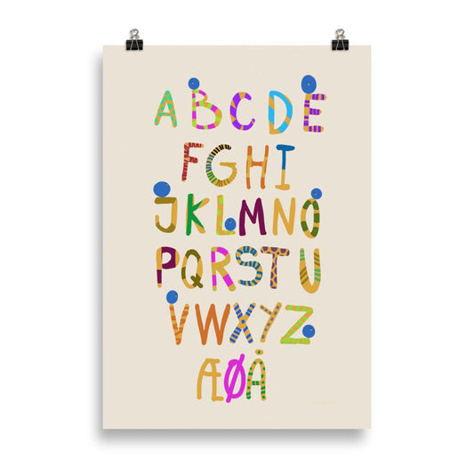 Fun Alphabet Poster - Danish | HiPosterShop