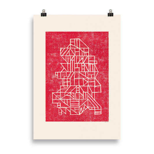 Sættekasse linoleum Poster