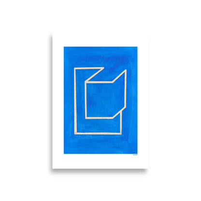 Blue Penguin Poster with abstract geometric design on thick matte paper, brightens room and office, 21 × 30 cm, museum-quality.