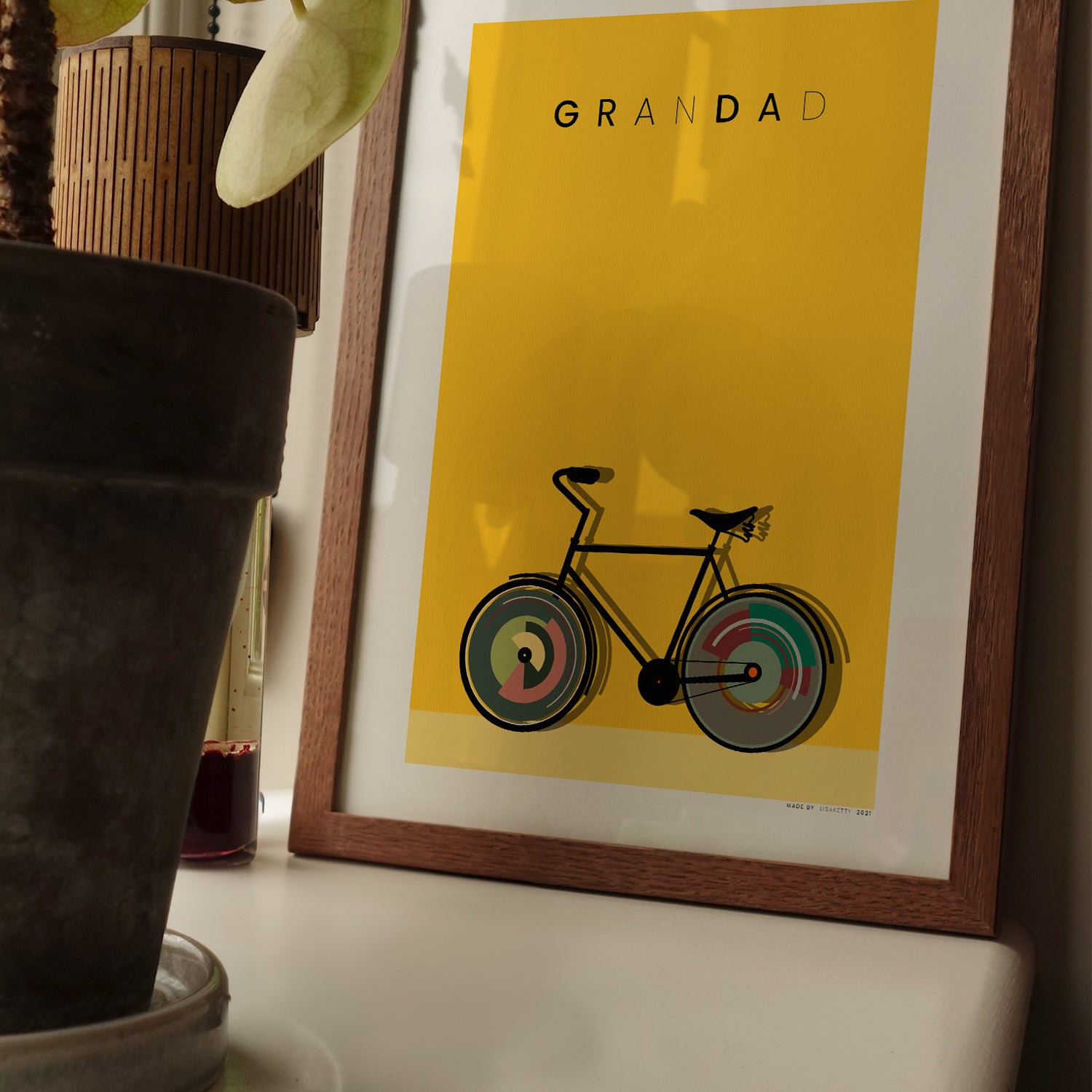 Grandad cycling poster - HiPosterShop