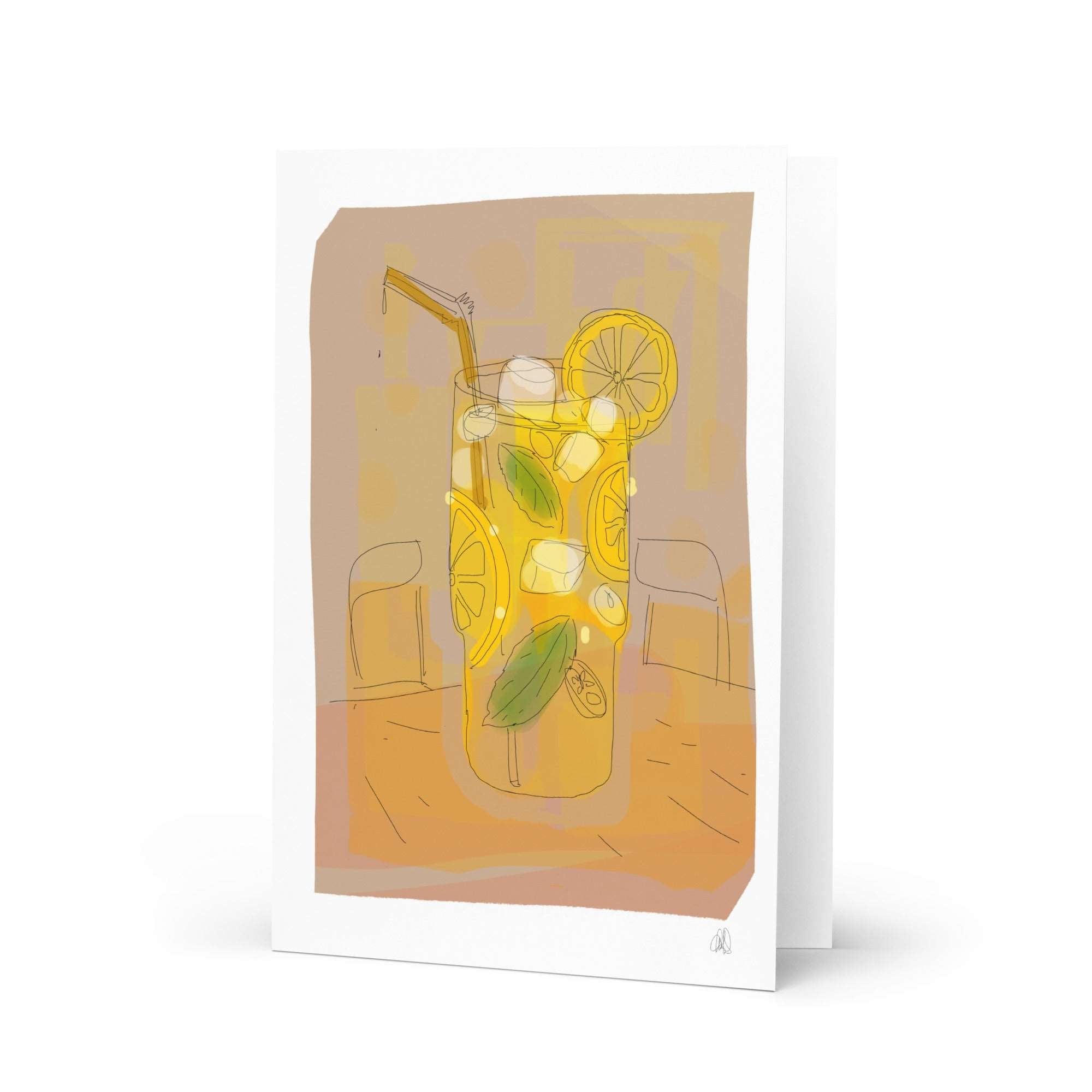 Lemon Drink Handcrafted Greeting card - HiPosterShop