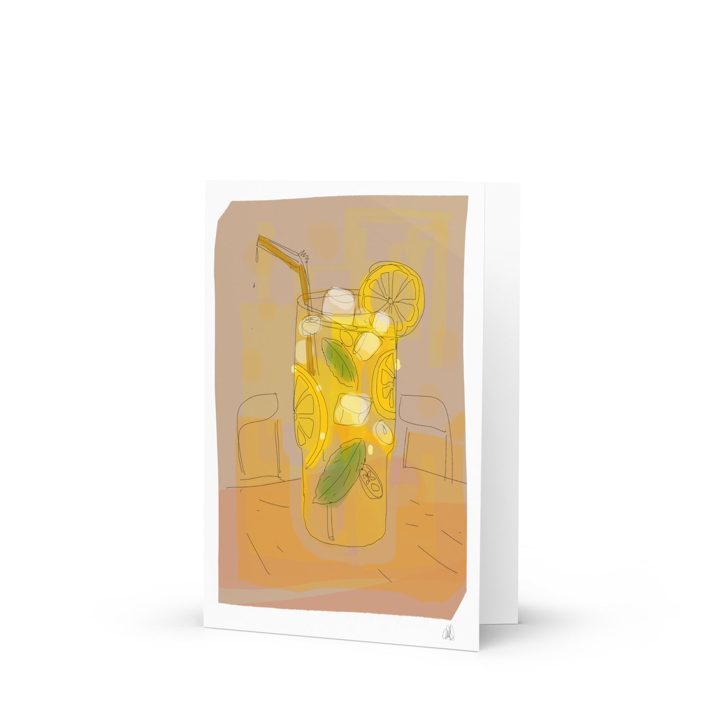Carte de voeux artisanale boisson citron