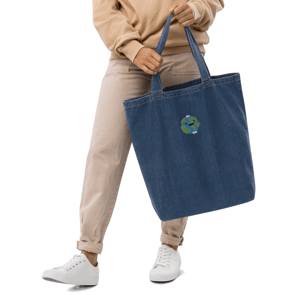 Happy Earth 2024 Organic denim tote bag