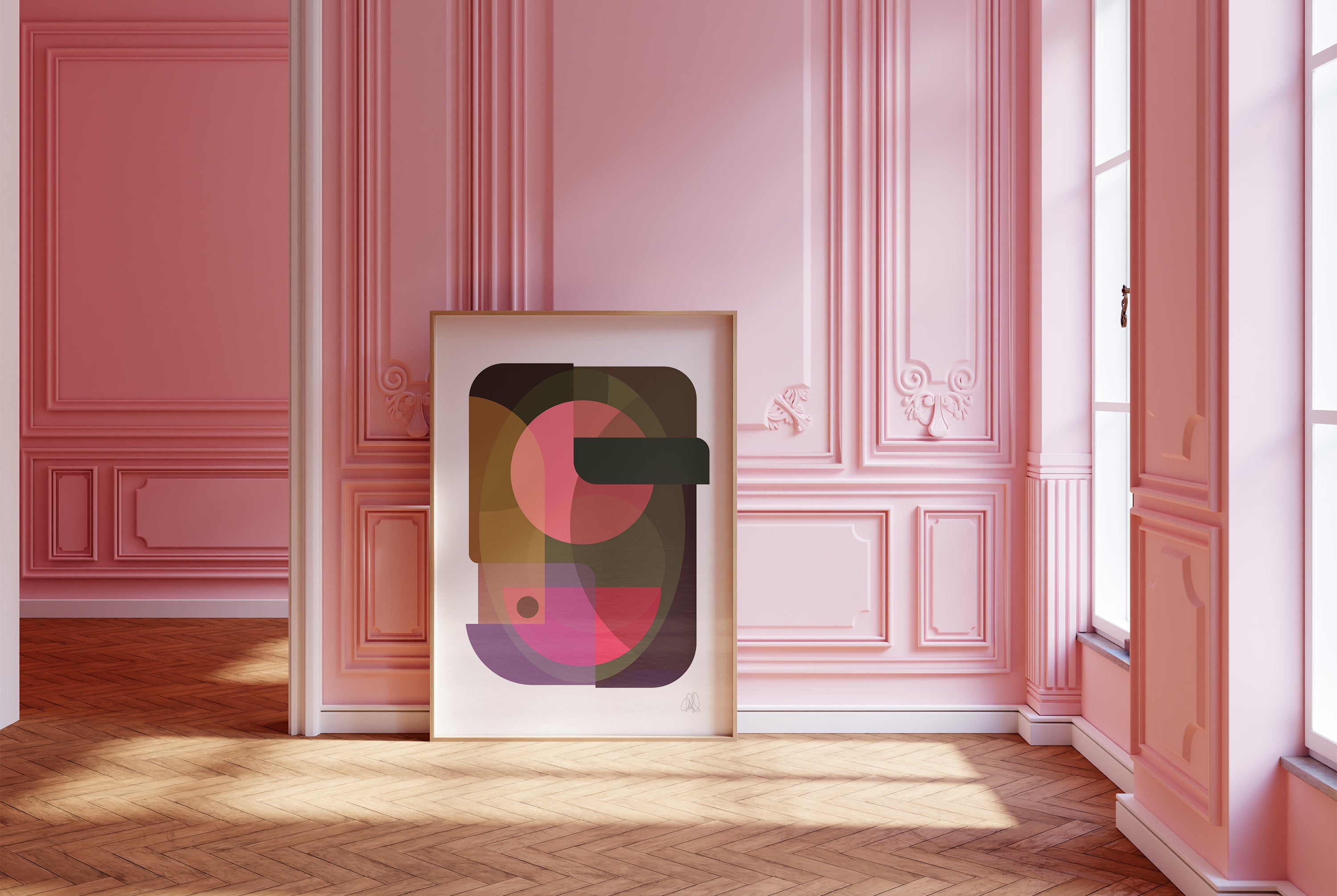 hipostershop pink month with oval poster