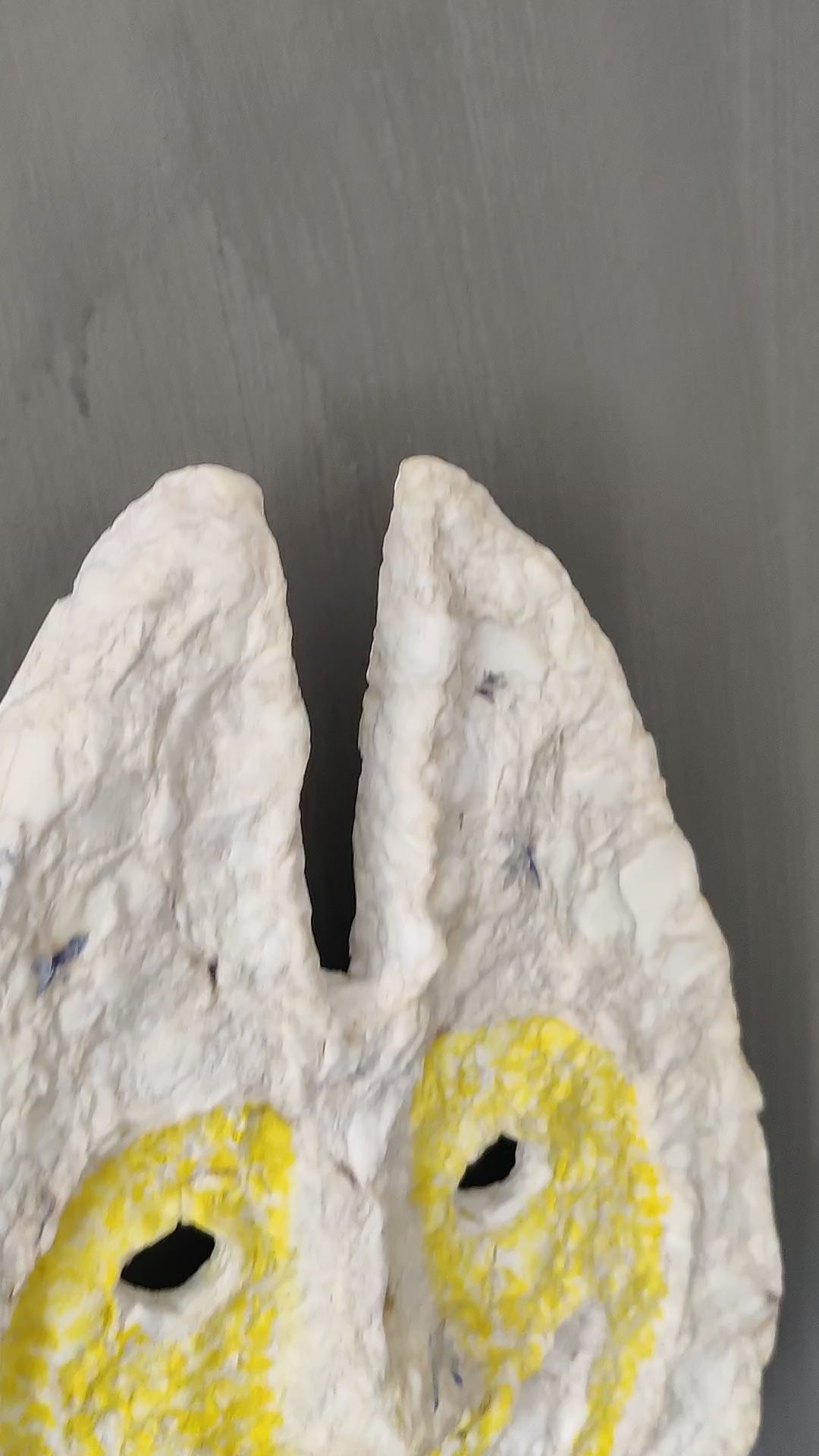 Rabbit Man handmade cardboard clay Mask video