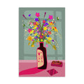 Flowers And Wine Standard Postcard - HiPosterShop