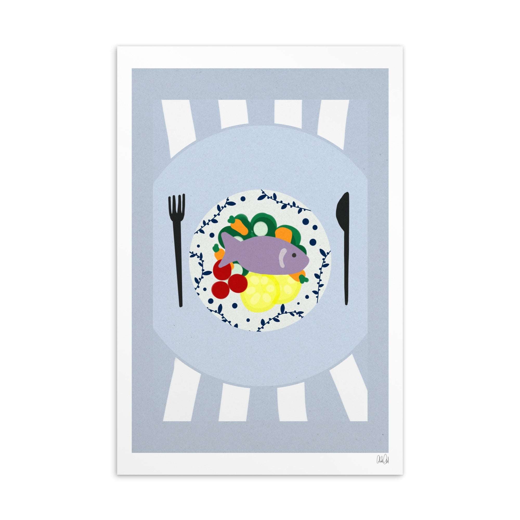 Fish Dish Standard Postcard - HiPosterShop