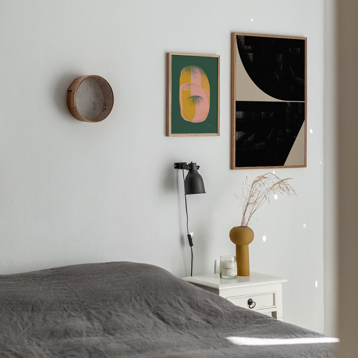 Minimalist poster art in modern interior setting - 2025 design trends