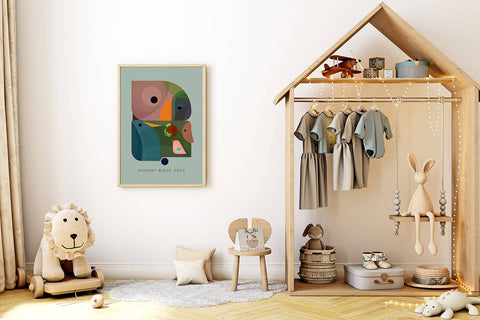 Hungry birds poster from HiPosterShop
